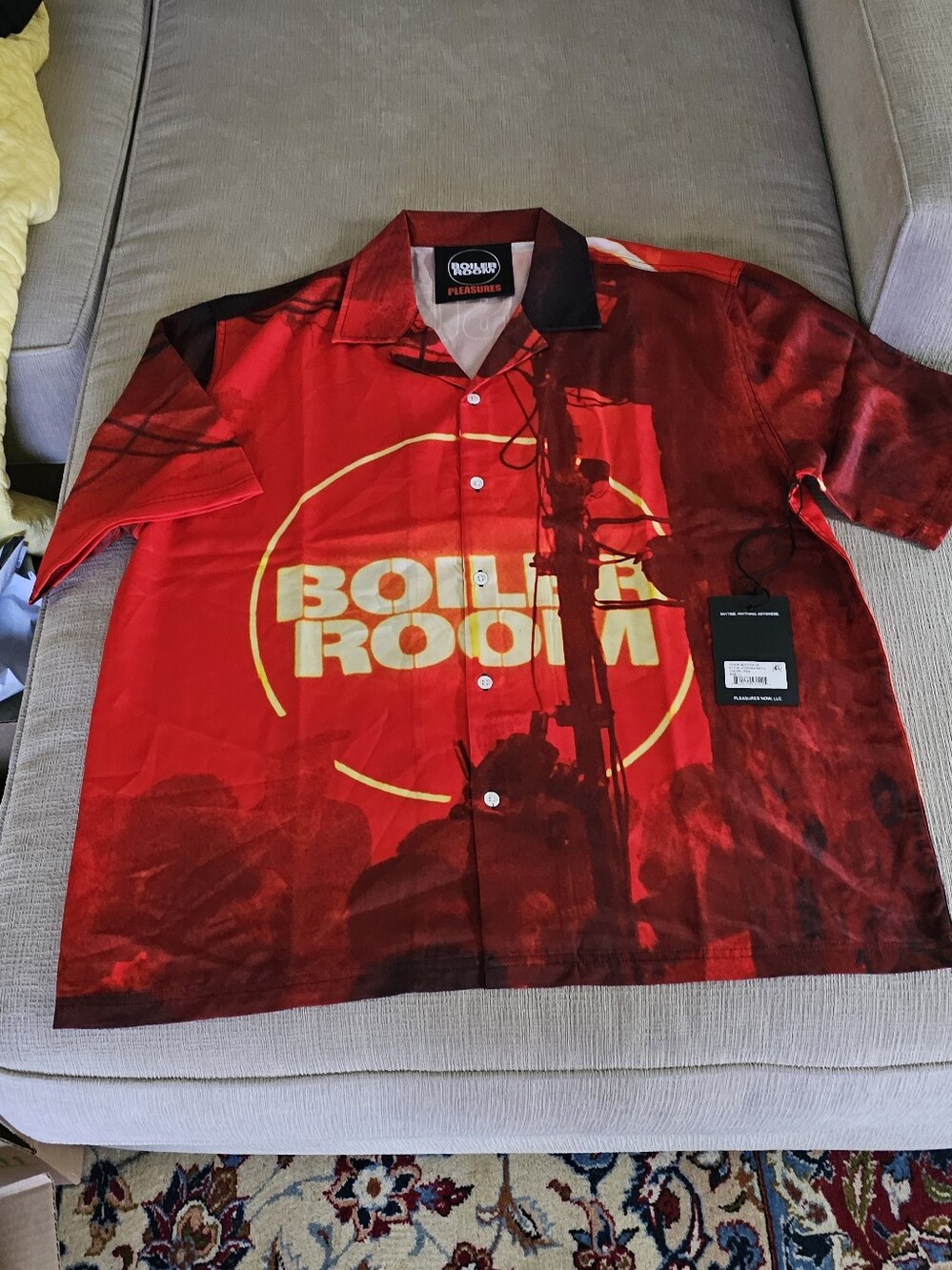 Boiler Room Red Graphic Camp Shirt Pleadures.